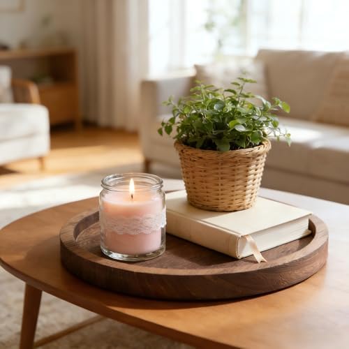 Wood Tray Round for Decoration: 100% Solid Wood by Unknown