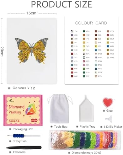 PeakLuv Mini Diamond Art Kits Butterfly Small Diamond Painting Kits - Image 3
