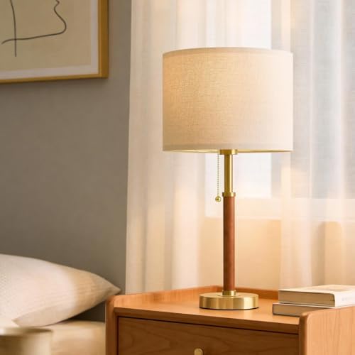 22" Wood Table Lamps Mid Century Modern Lamp for Bedroom Living Room - Image 6