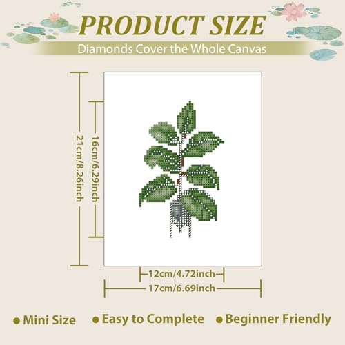 Aestalrcus Plants Small Diamond Art Kits for Adults, 16 Pcs, 6.7x8.3 Inch - Image 3