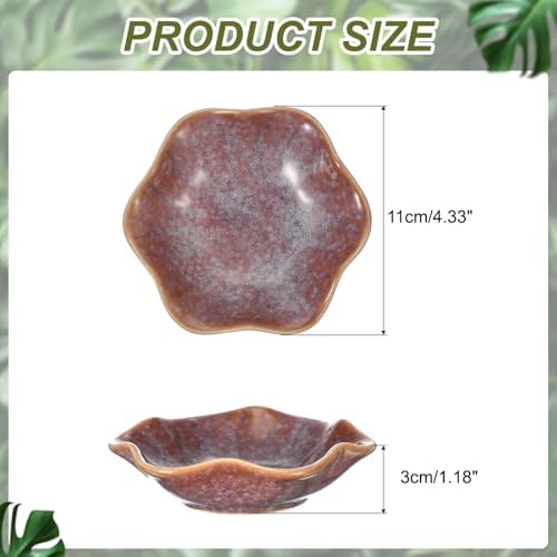 uxcell 1pcs Ceramics Jewelry Plate Lotus Leaf Shape Bowl Purple - Image 2