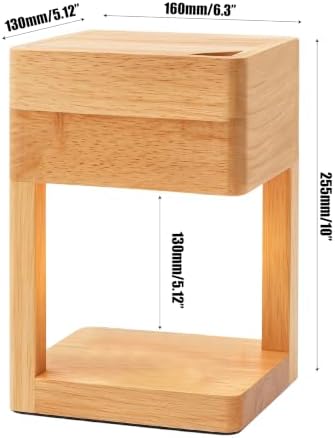 Candle Warmer Lamp Wood with Timer, 2*35 Watt Bulbs, Auto Shut-Off Dimmable Electric for Jar Candles Gifts for Mom, Christmas, Birthday Decorative Wooden Lamp Bedroom Home with Adjustable Brightness - Image 2