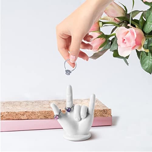PUDDING CABIN Mothers Day Gifts for Mom Wife, Hand Ring Holder - I LOVE YOU - Wedding Ring Stand, Rings Display, Rings Organizer, Birthday Engagement Gifts for Women, Men, Couple, Home Decor - Image 6