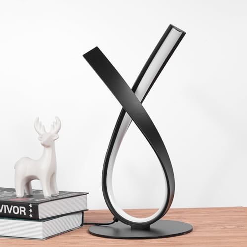 NUÜR Black Spiral LED Table Lamp, Stepless Dimmable Bedside Lamp - Image 5