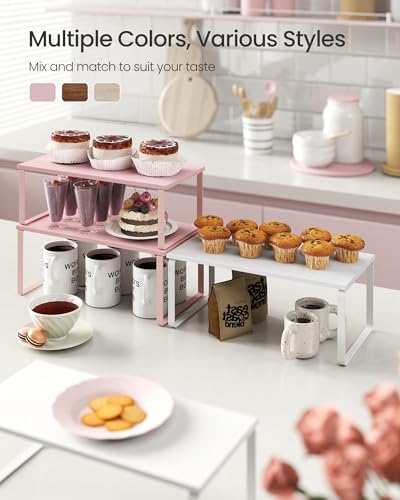 SONGMICS Cabinet Organizer Shelf, Set of 2 Spice Rack, Kitchen Storage - Image 3