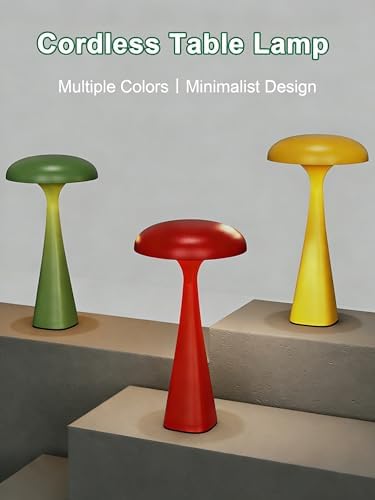 Cordless Mushroom Lamp,Green Small Table Lamp,Vintage Aesthetic Lamp - Image 2