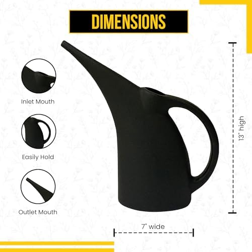 KP Kool Products Watering Can 1/2 Gallon - Small Watering Can for Indoor Plants - Outdoor Watering Can - Black Plant Waterer - Plastic Watering Can for Garden - 1 Pack - Image 4