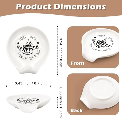 Ceramic Coffee Spoon Rest, Funny White Coffee Spoon Holder, Small Farmhouse Spoon Rest Accessories for Coffee Bar Kitchen Decor, Gift for Coffee Lovers, Friends, Birthday, Christmas - Image 2
