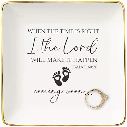 NZY Baby Pregnancy Announcement Gifts-Promoted to Grandma,Aunt,Godmother-Baby Coming Soon-New Baby Reveal Gifts for Mom Sister Friends-Mothers Day Christmas Gift-Jewelry Tray Trinket Holder Ring Dish by NZY