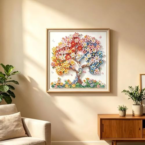 5D Diamond Art Kits for Adults Beginner,Colorful Tree Diamond Painting Kits - Image 5