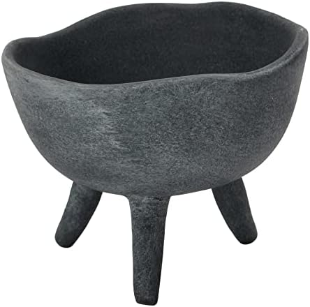 Creative Co-Op Boho Terracotta Footed Bowl, Slate Grey by Unknown