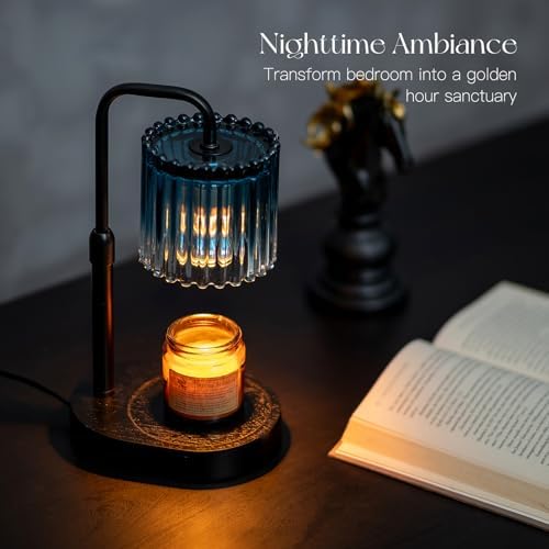 Candeldo Candle Warmer Lamp with Timer: Navy Blue Wax Melt Warmer - Image 3