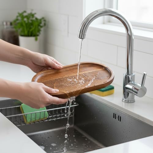 Small Wood Tray, 7.3"x 4" Mini Wooden Serving Tray Bathroom Countertop Organizer Trays Wood Counter Plates for Coffee Tables, Dessert, Snack, Fruit, Vegetable, Decor Restaurant - Image 5