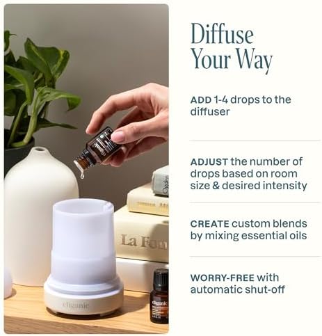 Cliganic Ceramic Essential Oil Diffuser, 100ml Cool Mist Humidifier, Sage - Image 5
