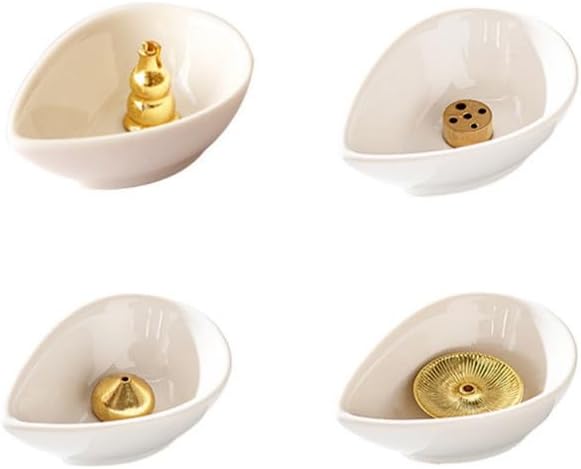 Incense Holder Modern Minimalist Circular Incense Stick Burner for Cones or Sticks for Yoga & Meditation, Enhance Atmosphere,Ceramic Ash Catcher Calabash - Image 7