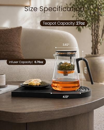 ZENS Echanted Teapot with Infuser for Loose Tea, 27oz Magnetic Teapot - Image 3