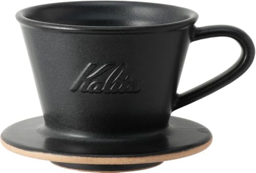 Carita Kalita Coffee Dripper Mino Ware High Heat Retention Pottery for 1 to 2 People, DACHI & KalitaMI 155, Sand Black #01107, Wave Series, Made in Japan, Drip Equipment, For 1 Person by Kalita
