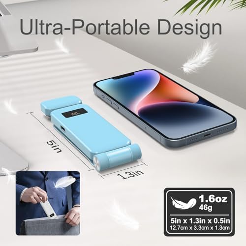 KTEBO Rechargeable Book Light with Clip & Battery Indicator, 9 Luminescence Modes, USB-C Portable 1.6 oz Ultralight Lamp for Night Reading in Bed, Readers - Blue - Image 4