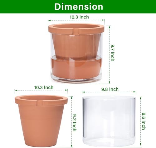 D'vine Dev Self Watering Terracotta Planter Pot, 10 in, 37-X-D-1 - Image 2