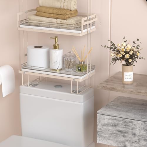Oak Bathroom Toilet Tank Tray, 13" Wood Back of Toilet Paper Basket Tank Topper Storage, Vanity Tray for Perfume Makeup Candle Toiletry Organizer for Kitchen Coffee Table Silver Tray Decor - Image 3