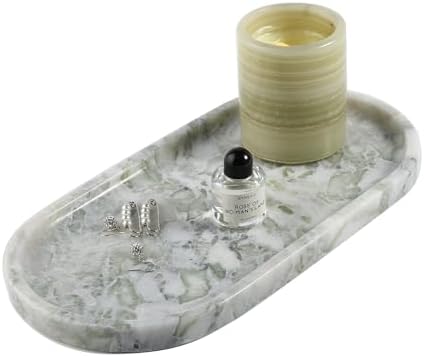 Koville African Natural Marble Tray, 12"x6" Vanity Decorative Tray for Countertop Organizer, Catchall Tray for Perfume, Candles, Jewelry Dish by Koville