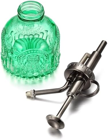Glass Plant Mister Spray Bottle, Vintage Plant Spritzer Watering Can, Succulent Watering Bottle with Top Pump, Small Plant Sprayer Mister for Indoor Outdoor Houseplant - Green - Image 3