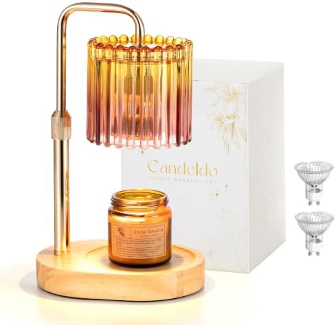 Candeldo Candle Warmer Lamp with Timer: Yellow Brown Wax Melt Warmer by CANDELDO