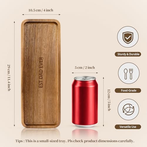 Small Wooden Tray | Acacia Wood Serving Tray for Father Vanity Tray for Men - Image 3