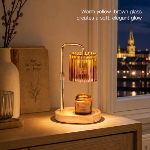 Candeldo Candle Warmer Lamp with Timer: Yellow Brown Wax Melt Warmer - Image 6