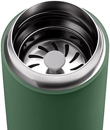 Fellow 12 oz Carter Move Travel Mug - Vacuum-Insulated Stainless Steel Travel Coffee Mug - Coffee Tumbler with Ceramic Interior and Splash Guard - Cargo Green - Image 4