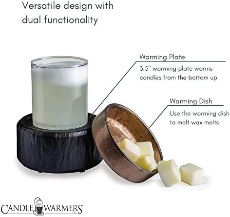 Candle Warmers ETC 2-in-1 Candle and Fragrance Warmer for Warming Scented Candles or Wax Melts and Tarts with to Freshen Room, Primitive Black and Bronze - Image 6