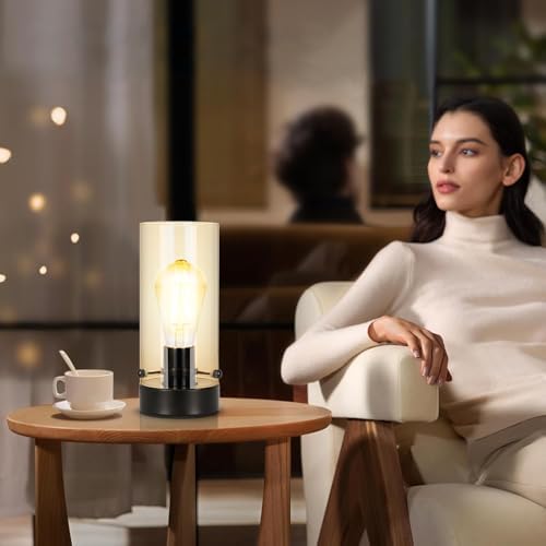 Table Lamp for bedroom, Modern Glass Lamp Bedside Lamps for Night stands - Image 3