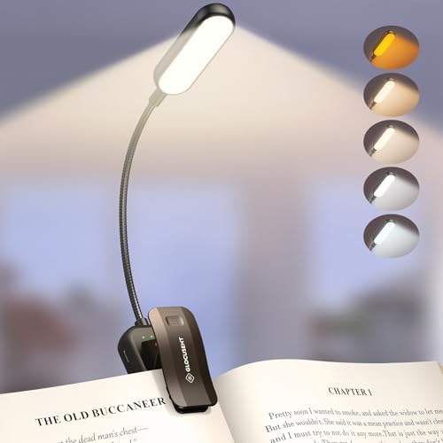 Glocusent 20 LED Reading Lights for Books in Bed, Eye Caring Reading Light by GLOCUSENT