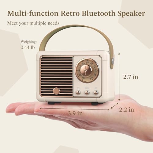 PRUNUS J-999 Retro Bluetooth Speaker,Vintage Decor Mini Wireless Speaker - Image 6