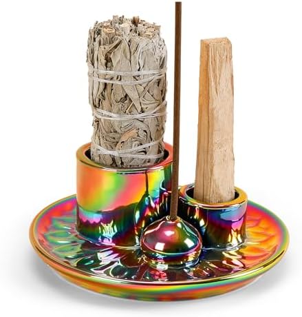 Ceramic Palo Santo and Sage Incense Holder, Colorful by ToolSentryX