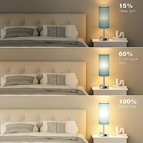 Fenmzee Light Beige Bedside Table Lamp, Dimmable Touch, USB A+C, AC Outlet - Image 5