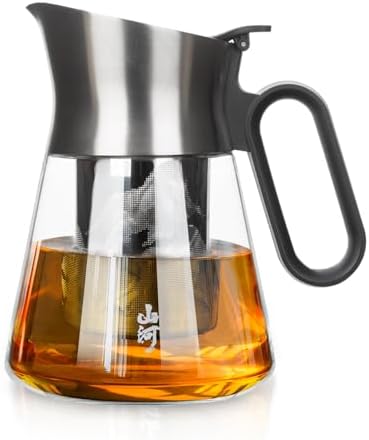 ZENS 23oz Small Glass Teapot with Infuser For Loose Leaf Tea Steeper by ZENSLIFESTYLE
