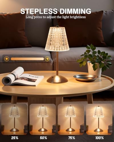 Nusogon 4 Pack Rechargeable Cordless Table Lamp, Touch Control Desk Lamp - Image 5