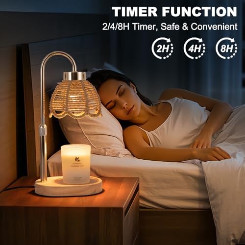 Candle Warmer Lamp, Stepless Dimming & Timer, Bohemian Style Wax Melting Device, Suitable for Home, Desk Decor, Bedroom, Mother's Day, Valentine, Birthday Gifts for Women (Gold) - Image 4