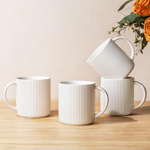 theterra Ceramic Coffee Mugs Set of 4, 14.2 oz Coffee Cups with Handle by TheTerra