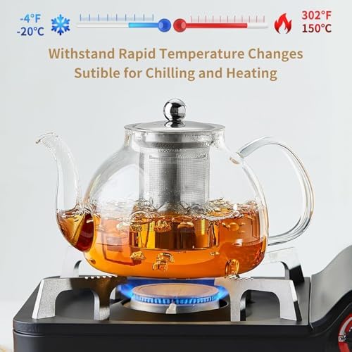 DOPUDO Glass Teapot with Infuser, 39 oz Borosilicate Tea Kettle - Image 6