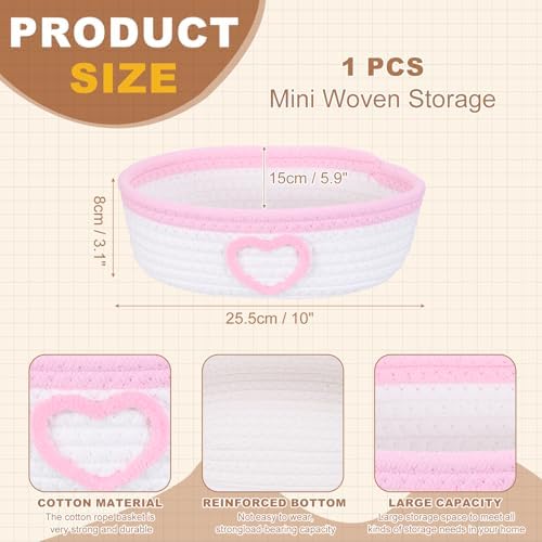 uxcell Rectangular Rope Basket 10x5.9x3.1inch Small Woven Baskets - Image 2