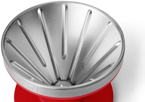 YETI Pour Over Coffee Maker Accessory Ramblers, Designed for Perfect Coffee Extraction Anywhere, Stainless Steel, fits any V60 Filter, Rescue Red - Image 5