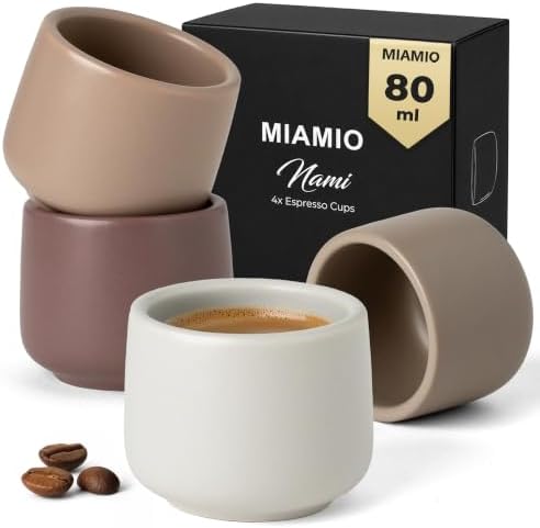 MIAMIO - Espresso Cups Set of 4 (2.7 oz) - Nami (Beige Canyon) - Modern by MIAMIO