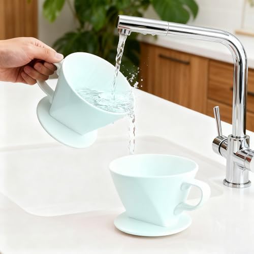 Ceramic Pour Over Coffee Dripper, V-Shaped Coffee Filter Cone - Image 5
