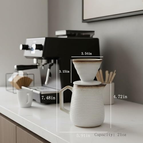 pour over coffee maker - Ceramic Dripper Pot, Heat-Resistant & Easy Clean - Image 2