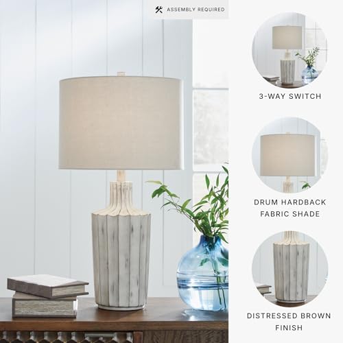 Signature Design by Ashley Table Lamp, Distressed Brown, 26-Inch - Image 3