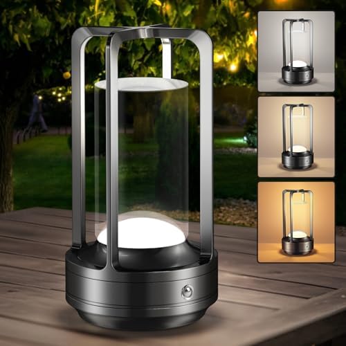 Rechargeable Table Lamp for Outdoor Indoor Portable Lamp with 3 Colors by Yunaking