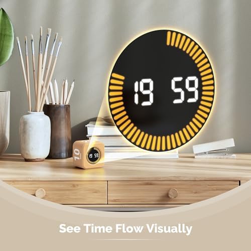 KADAMS Timer Pomodoro - Productivity Pomodoro Cube, 5/10/25/50 Min Countdown & Countup, Silent – for Work Study Workout Kitchen School Classroom Office ADHD Gift Kids (1, Light Mocha) - Image 3