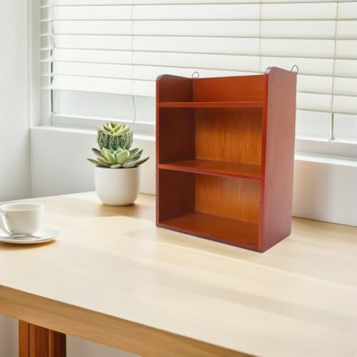 LIFKOME Desk Organizer Shelf Modern Minimalist Style 3 Tier Wooden with Smooth Surface Treatment and Easy Cleaning Brown Wood Storage Stand for Office and Dorms - Image 6